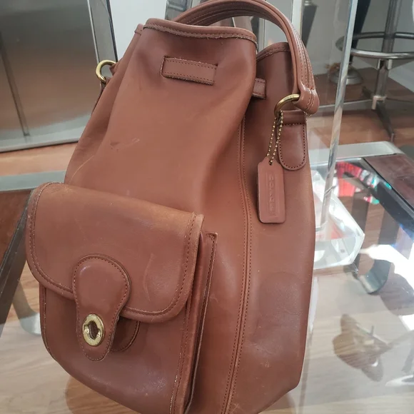 バッグ Vintage Coach Classic Backpack Tan USA Vintage COACH Soho Buckle 4134 British Tan Medium Brown